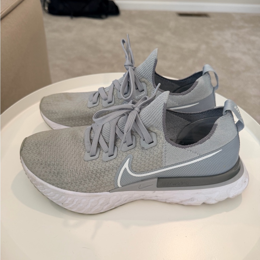Nike React Knit Light Gray Athletic Sneakers - image 1